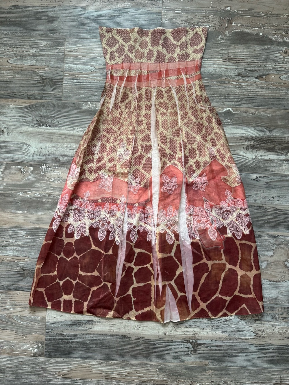 Women’s Lapis Strapless Stretchy Midi Dress One Size Patterned